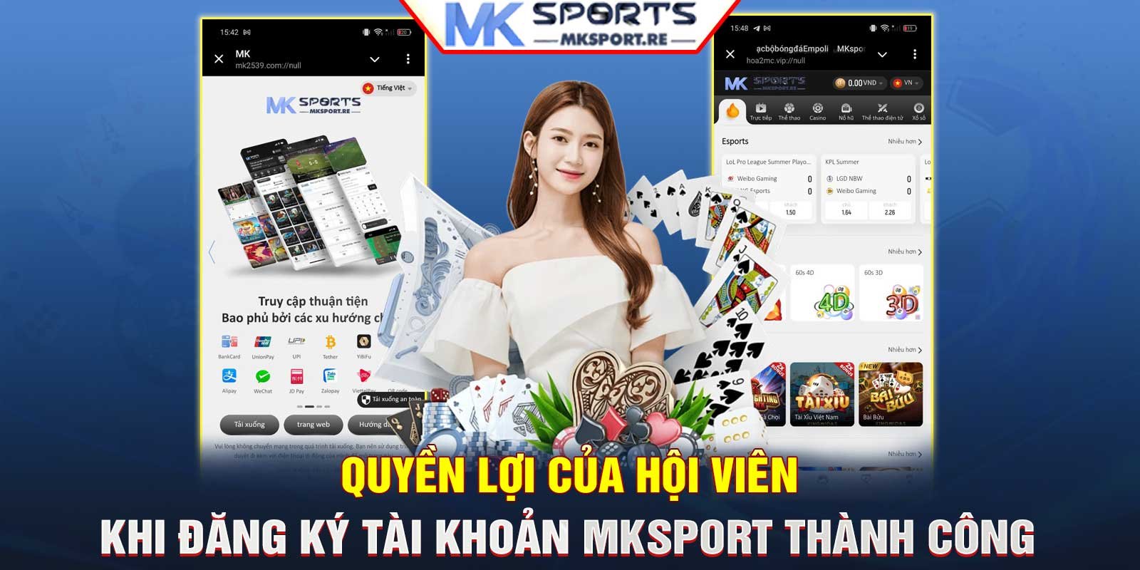 Quyền lợi nhận được khi đăng ký tài khoản MKSport thành công